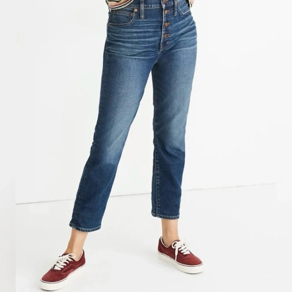 Madewell Denim - Madewell Jeans Womens 32 Perfect Vintage Crop Button Fly High Waisted 90s